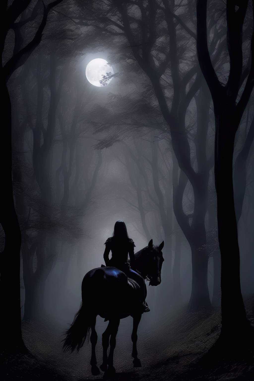 00012-3077417358-_lora_Dark Fantasy_1_Dark Fantasy - riding a black horse in a foggy forest with the moon light showing through the trees.png